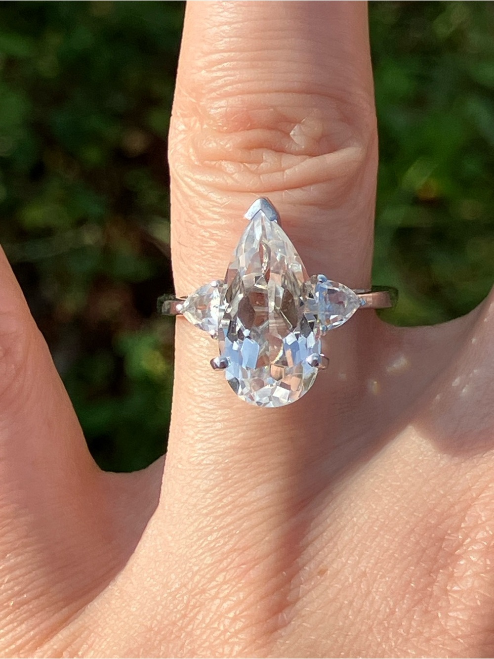 Natural White Topaz Sterling Silver Ring Size 7